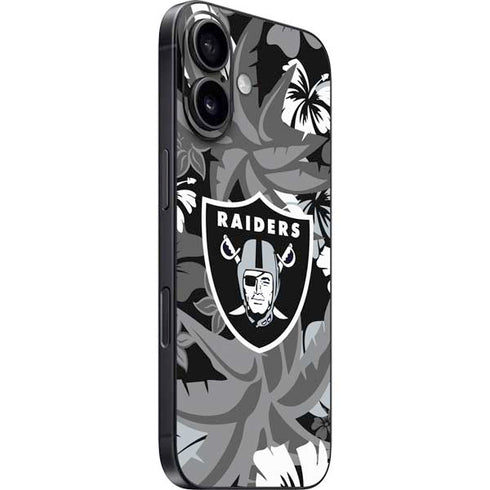 NFL Las Vegas Raiders Tropical Print iPhone 16 Plus Skin