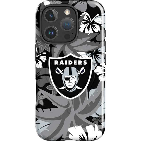 NFL Las Vegas Raiders Tropical Print iPhone 16 Pro Magsafe Impact Case