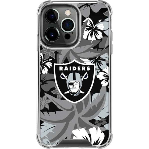 NFL Las Vegas Raiders Tropical Print iPhone 16 Pro Max Clear Case