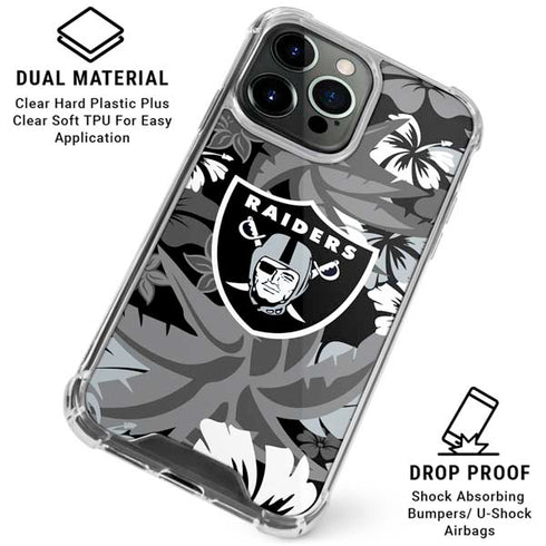 NFL Las Vegas Raiders Tropical Print iPhone 16 Pro Max Clear Case