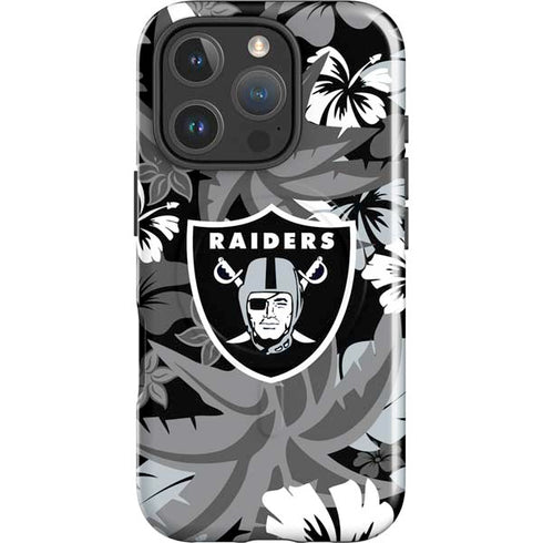 NFL Las Vegas Raiders Tropical Print iPhone 16 Pro Max Magsafe Impact Case
