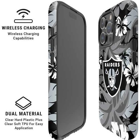 NFL Las Vegas Raiders Tropical Print iPhone 16 Pro Max Magsafe Impact Case