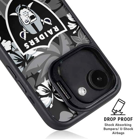 NFL Las Vegas Raiders Tropical Print iPhone 16e Kickstand Case