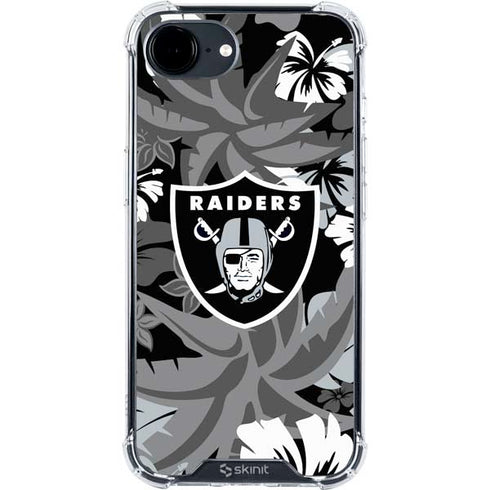 NFL Las Vegas Raiders Tropical Print iPhone 16e Clear Case