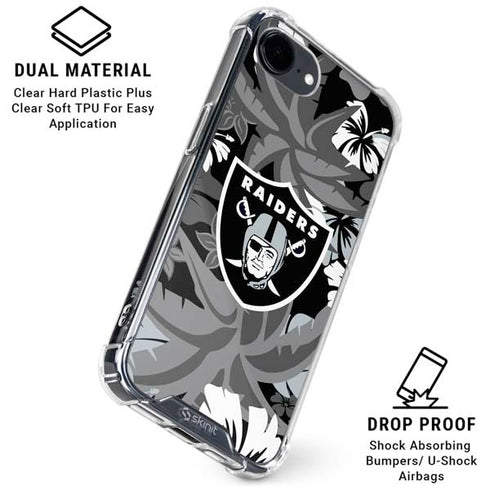 NFL Las Vegas Raiders Tropical Print iPhone 16e Clear Case