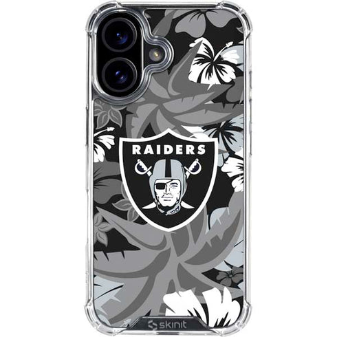 NFL Las Vegas Raiders Tropical Print iPhone 17 Clear Case