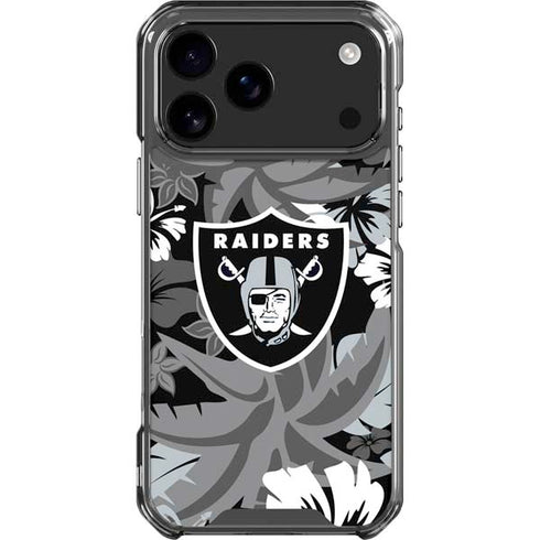 NFL Las Vegas Raiders Tropical Print iPhone 18 Pro Max Clear Case
