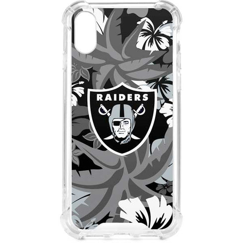 NFL Las Vegas Raiders Tropical Print iPhone XS Clear Case