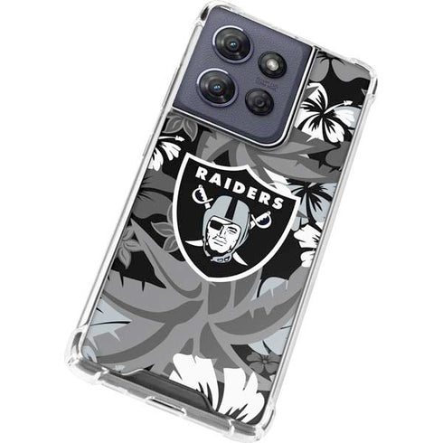 NFL Las Vegas Raiders Tropical Print Moto G 5G (2025) Clear Case