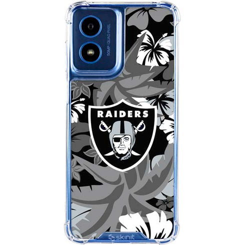 NFL Las Vegas Raiders Tropical Print Moto G 5G (2024) Clear Case