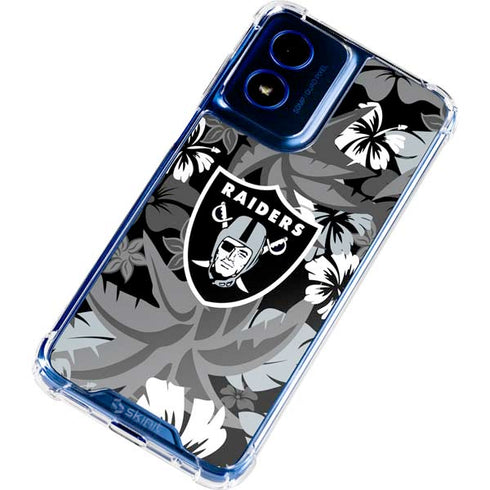 NFL Las Vegas Raiders Tropical Print Moto G 5G (2024) Clear Case