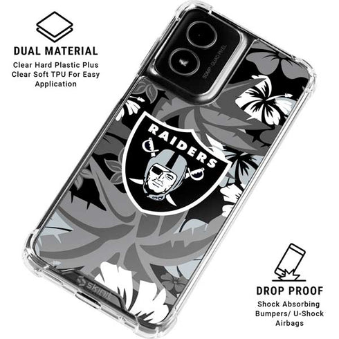 NFL Las Vegas Raiders Tropical Print Moto G Power 5G (2024) Clear Case