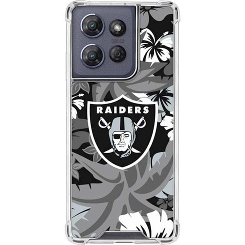 NFL Las Vegas Raiders Tropical Print Moto G Stylus 5G (2025) Clear Case