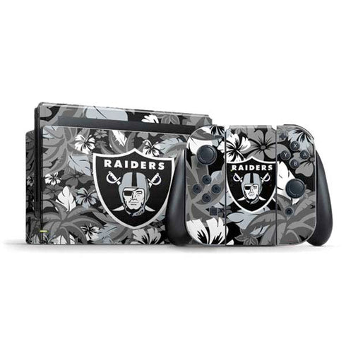 NFL Las Vegas Raiders Tropical Print Nintendo Switch Bundle Skin