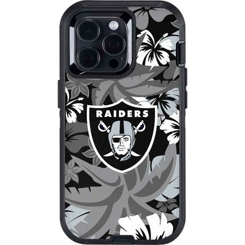 NFL Las Vegas Raiders Tropical Print Otterbox Defender iPhone Skin
