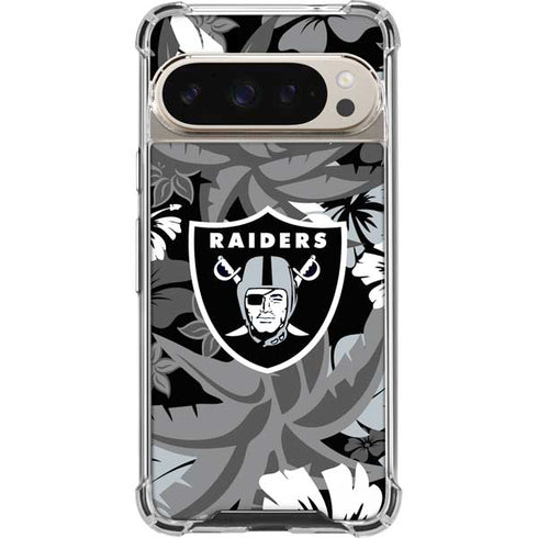 NFL Las Vegas Raiders Tropical Print Pixel 9/9 Pro Clear Case