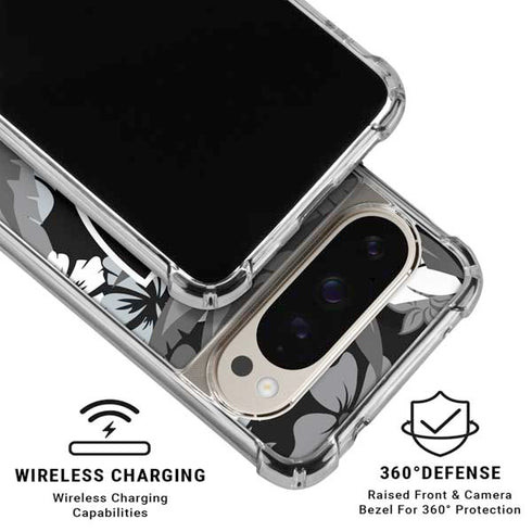 NFL Las Vegas Raiders Tropical Print Pixel 9 Pro XL Clear Case