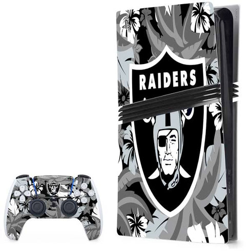 NFL Las Vegas Raiders Tropical Print PlayStation PS5 Skins