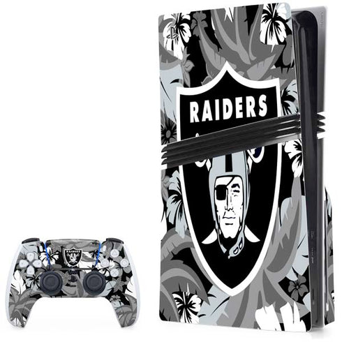 NFL Las Vegas Raiders Tropical Print PS5 Pro Disk Bundle Skin