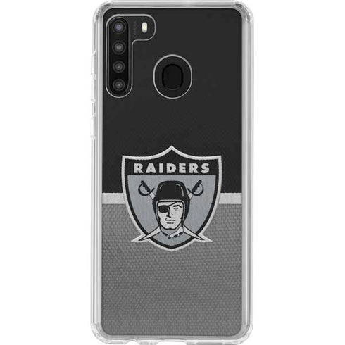 NFL Las Vegas Raiders Vintage Galaxy A21 Clear Case