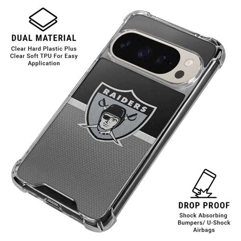 NFL Las Vegas Raiders Vintage Pixel 9 Pro XL Clear Case