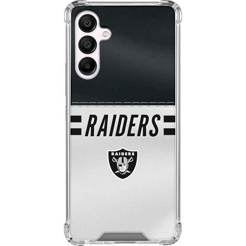 NFL Las Vegas Raiders White Striped Galaxy A16 5G Clear Case