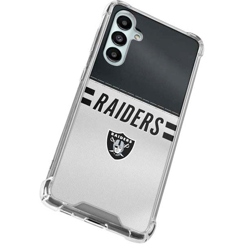 NFL Las Vegas Raiders White Striped Galaxy A16 5G Clear Case