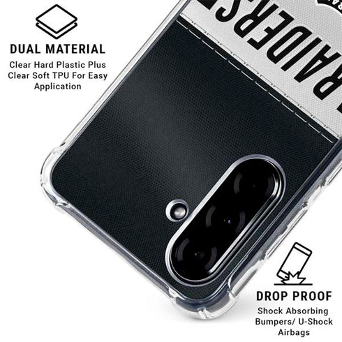 NFL Las Vegas Raiders White Striped Galaxy A36 5G Clear Case