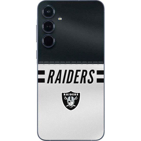 NFL Las Vegas Raiders White Striped Galaxy A36 5G Skin