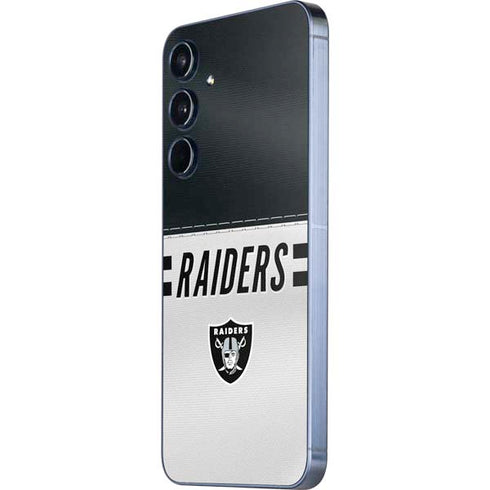 NFL Las Vegas Raiders White Striped Galaxy A55 5G Skin