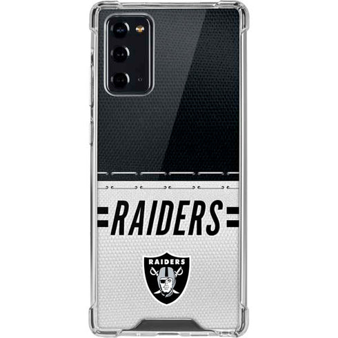 NFL Las Vegas Raiders White Striped Galaxy Note20 5G Clear Case