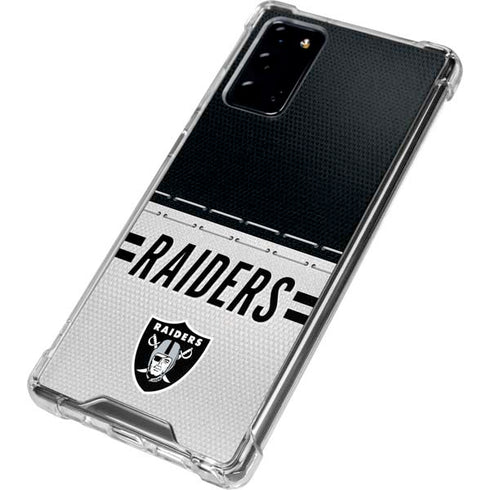 NFL Las Vegas Raiders White Striped Galaxy Note20 5G Clear Case