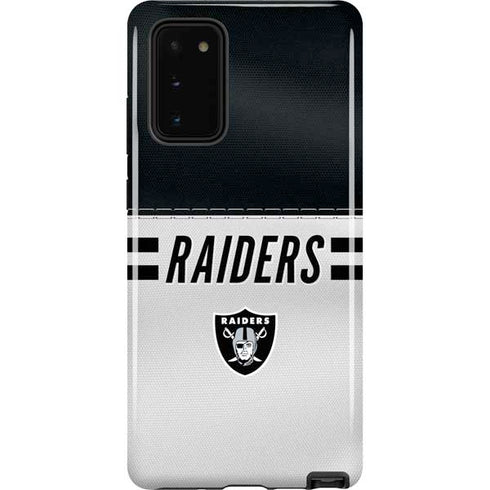 NFL Las Vegas Raiders White Striped Galaxy Note20 5G Pro Case