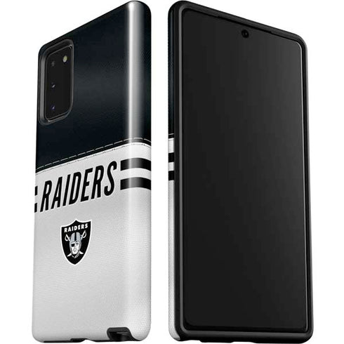 NFL Las Vegas Raiders White Striped Galaxy Note20 5G Pro Case