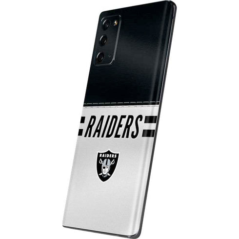 NFL Las Vegas Raiders White Striped Galaxy Note20 5G Skin