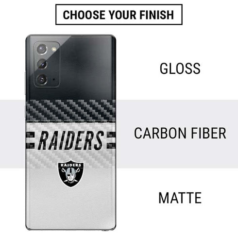 NFL Las Vegas Raiders White Striped Galaxy Note20 5G Skin