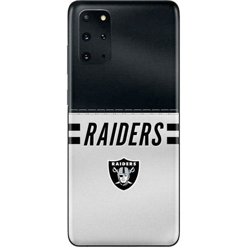 NFL Las Vegas Raiders White Striped Galaxy S20 Plus Skin