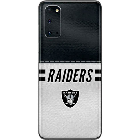NFL Las Vegas Raiders White Striped Galaxy S20 Skin