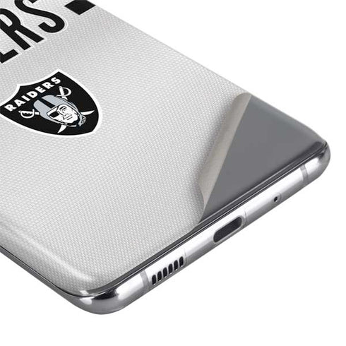 NFL Las Vegas Raiders White Striped Galaxy S20 Skin