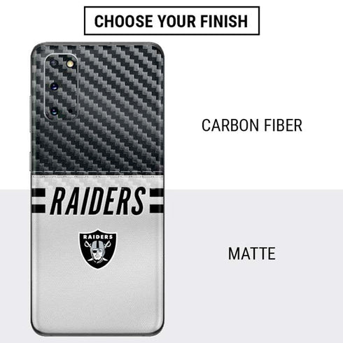 NFL Las Vegas Raiders White Striped Galaxy S20 Skin