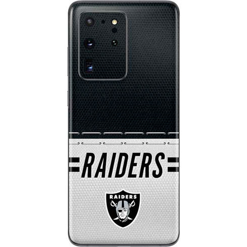 NFL Las Vegas Raiders White Striped Galaxy S20 Ultra 5G Skin