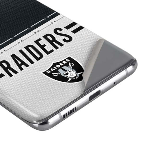 NFL Las Vegas Raiders White Striped Galaxy S20 Ultra 5G Skin