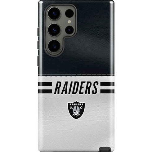 NFL Las Vegas Raiders White Striped Galaxy S23 Ultra Pro Case