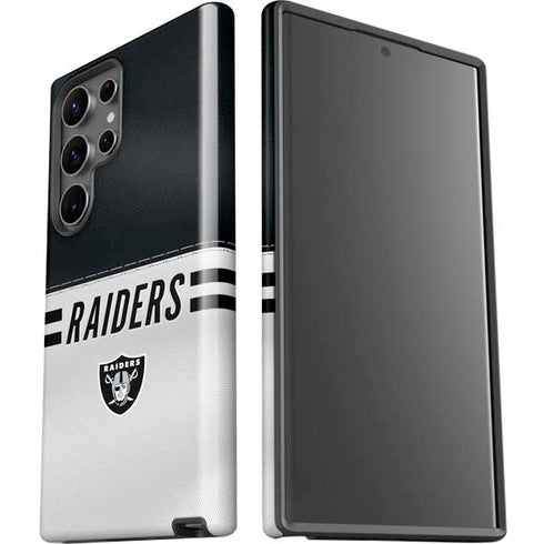 NFL Las Vegas Raiders White Striped Galaxy S23 Ultra Pro Case