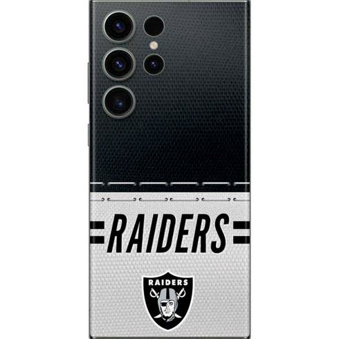 NFL Las Vegas Raiders White Striped Galaxy Skins