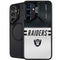 NFL Las Vegas Raiders White Striped Galaxy S24 FE Kickstand Case