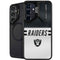 NFL Las Vegas Raiders White Striped Galaxy S24 Plus Kickstand Case