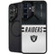 NFL Las Vegas Raiders White Striped Galaxy S25 Plus Kickstand Case