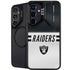 NFL Las Vegas Raiders White Striped Galaxy S25 Plus Kickstand Case