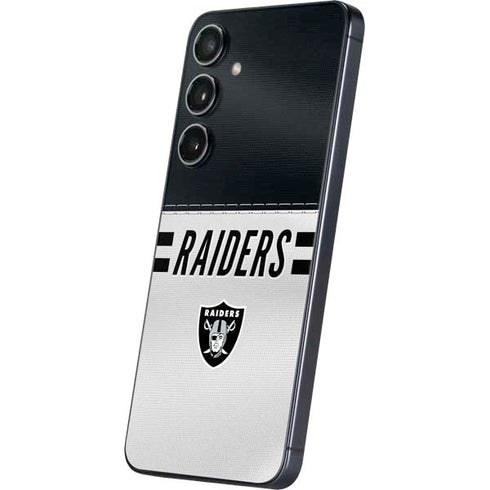 NFL Las Vegas Raiders White Striped Galaxy S24 Plus Skin